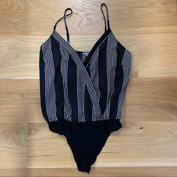 CR Black and White Striped Body Suit - Picture 2 of 5
